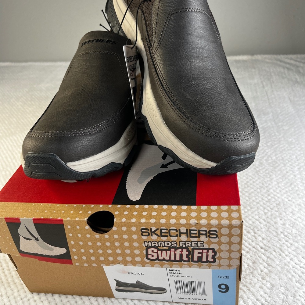 Skechers Hands Free Slip-ins Izaiah Brown‎ Swift Fit M Shoes 182001S Size 9 NIB